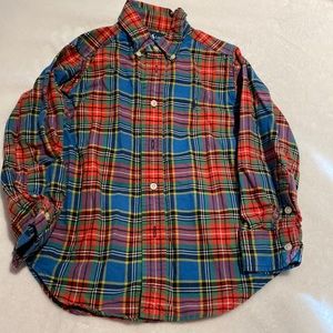 Ralph Lauren Red/Blue/Green/Yellow Plaid Button Down Shirt- Kids Size 4/4T